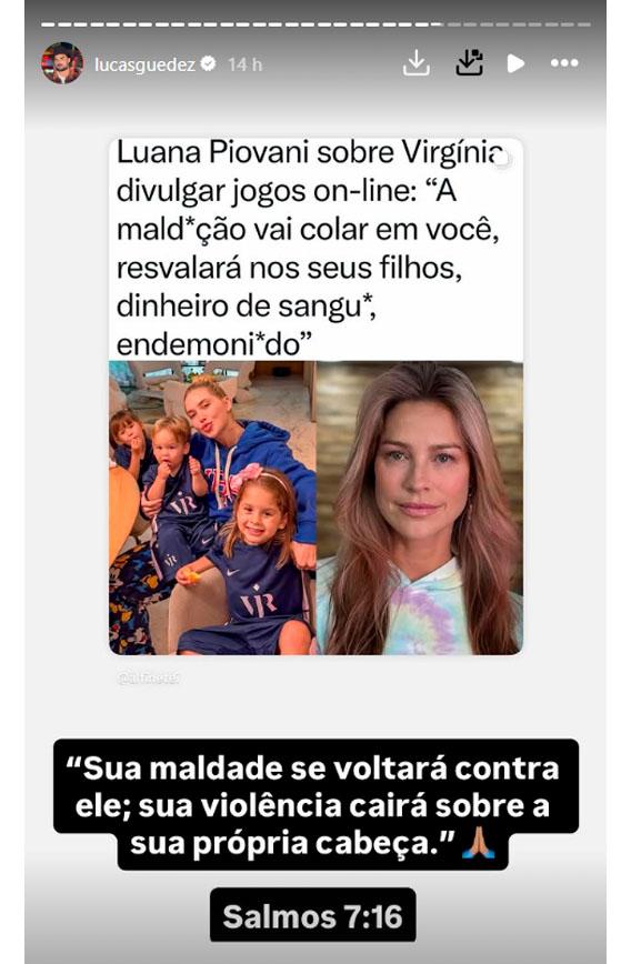 print dos stories de lucas guedez defendendo virginia