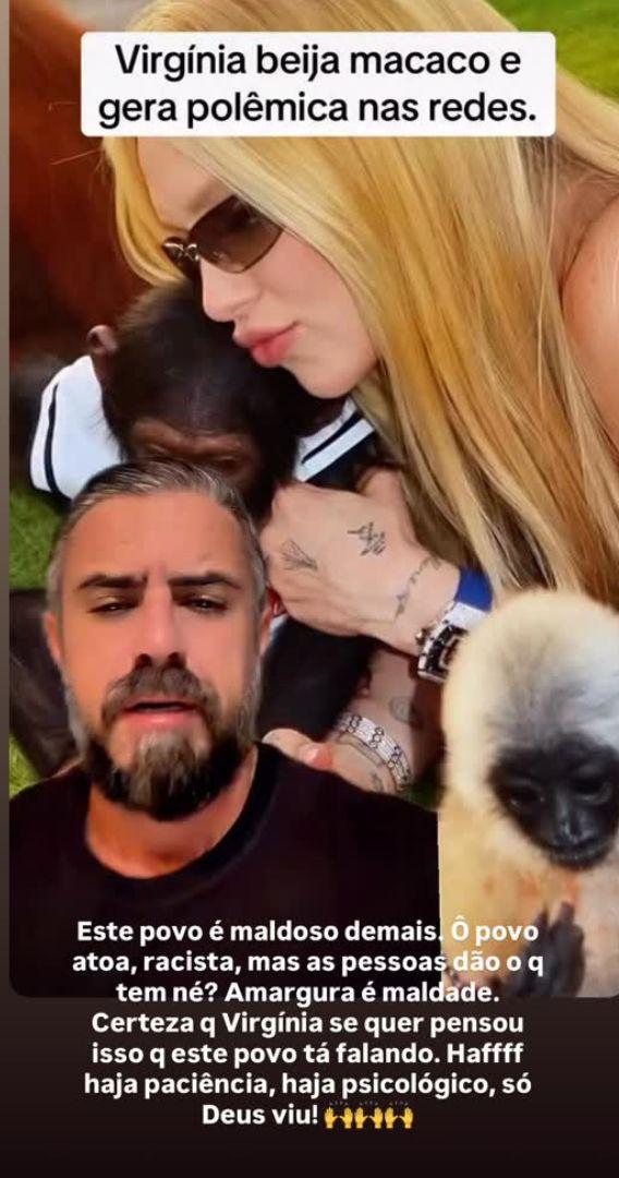 Imagem que mostra a resposta de margareth serrão sob um vídeo publicado por um influenciador falando da polêm,ica e acusações de racismo da virginia
