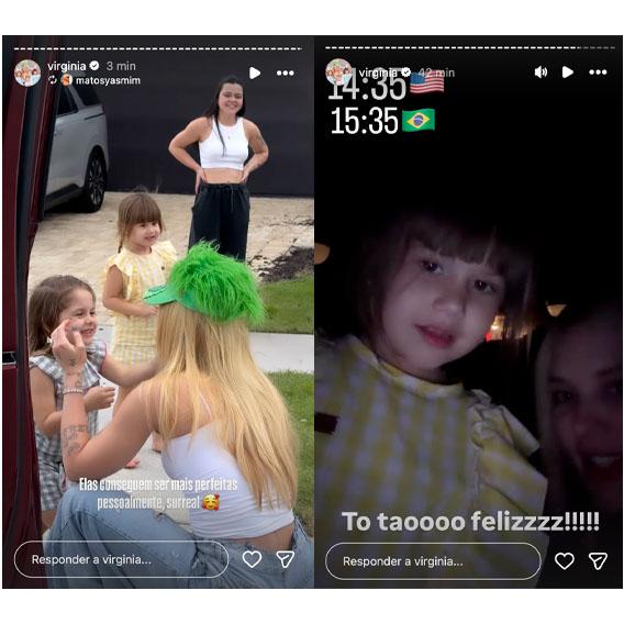 print de stories de virginia com maria alice e maria flor