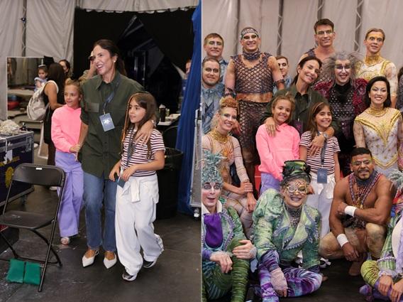 Ivete Sangalo nos bastidores do espetáculo Cirque du Soleil