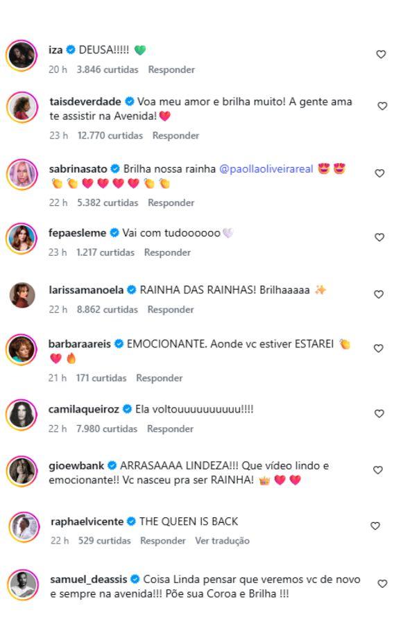 comentários no Instagram