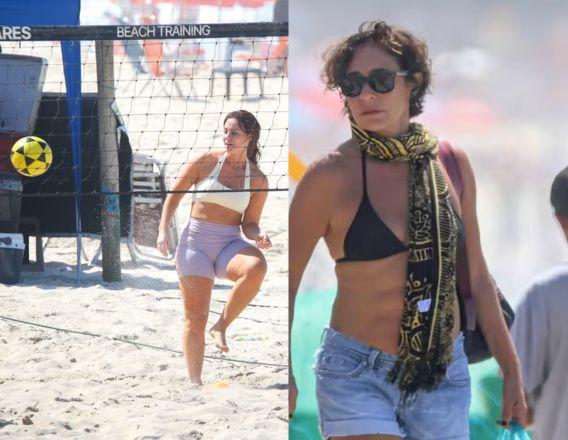 Paolla Oliveira e Andrea Beltrão na praia do Rio de Janeiro