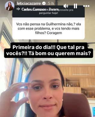 Letícia Cazarré expõe mensagem maldosa de fã no Instagram
